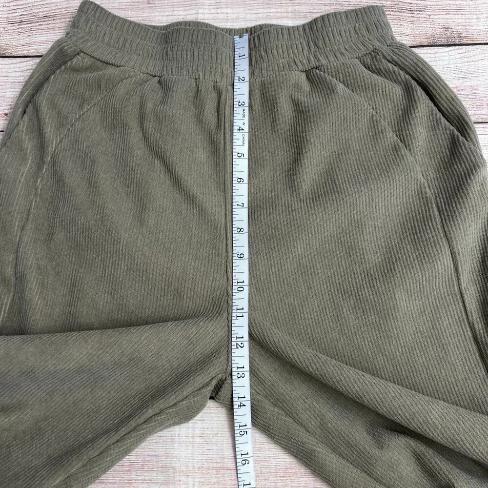 Halara High Waisted Pocket Straight Leg Mop Corduroy Casual Pants Size Small‎